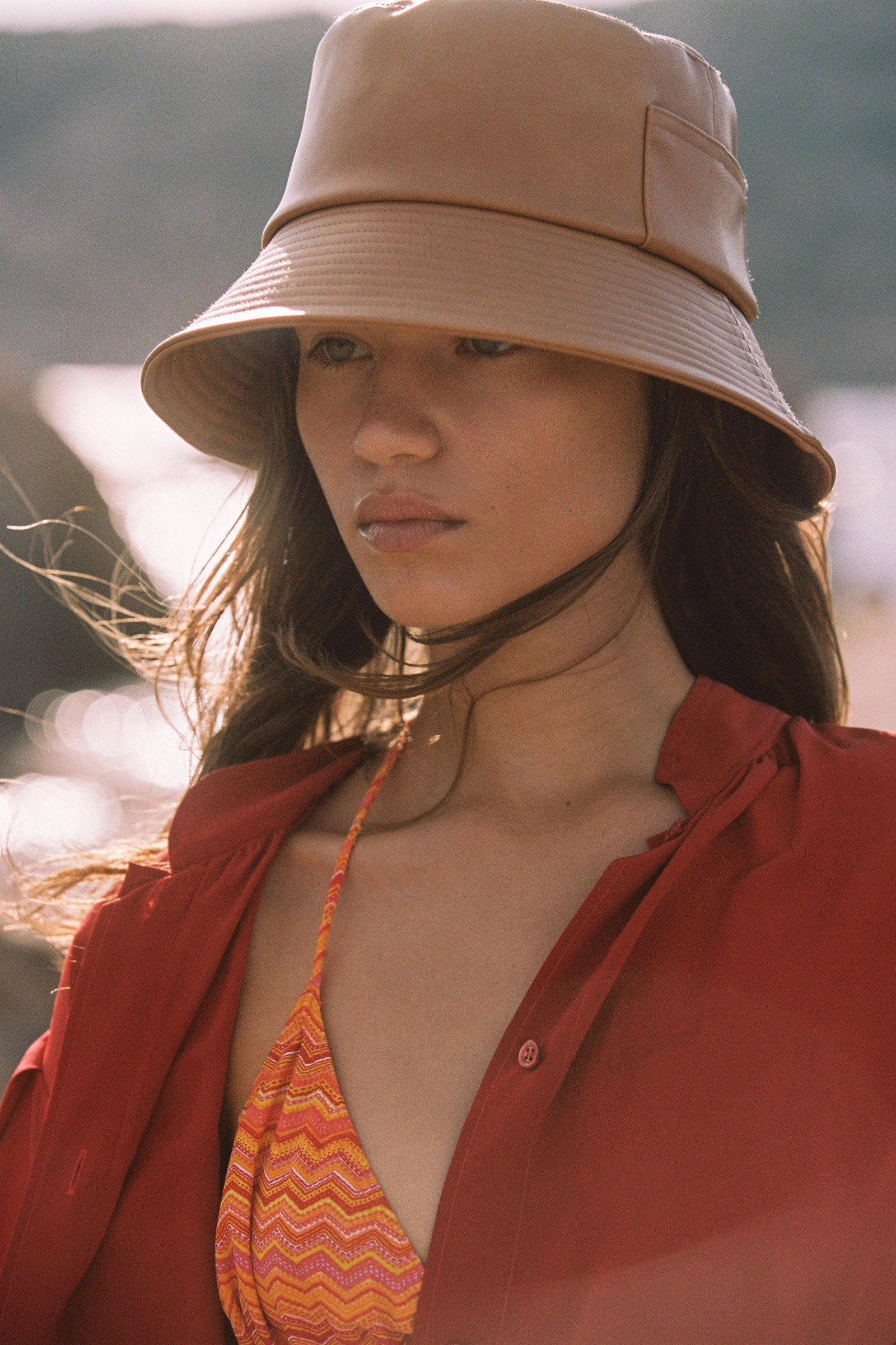Wave Bucket - Tan Vegan Leather