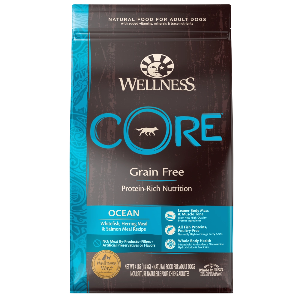 Wellness CORE Natural Grain Free Ocean Whitefish, Herring & Salmon Recipe Dry Dog Food