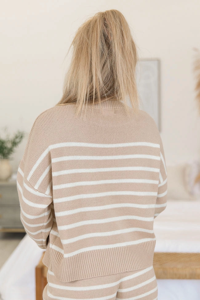 What Goes Around Taupe Striped Sweater Lounge Set FINAL SALE