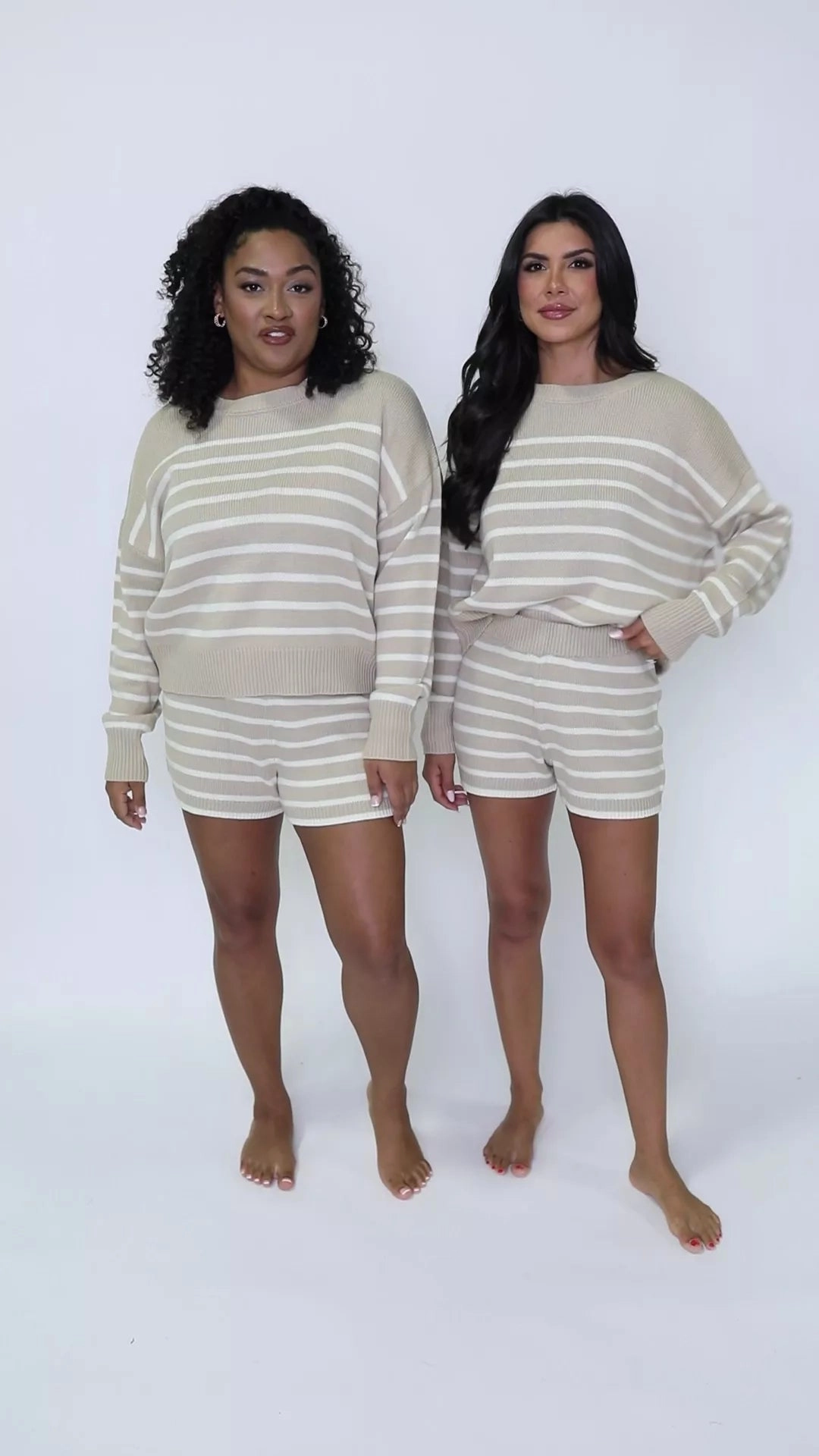 What Goes Around Taupe Striped Sweater Lounge Set FINAL SALE
