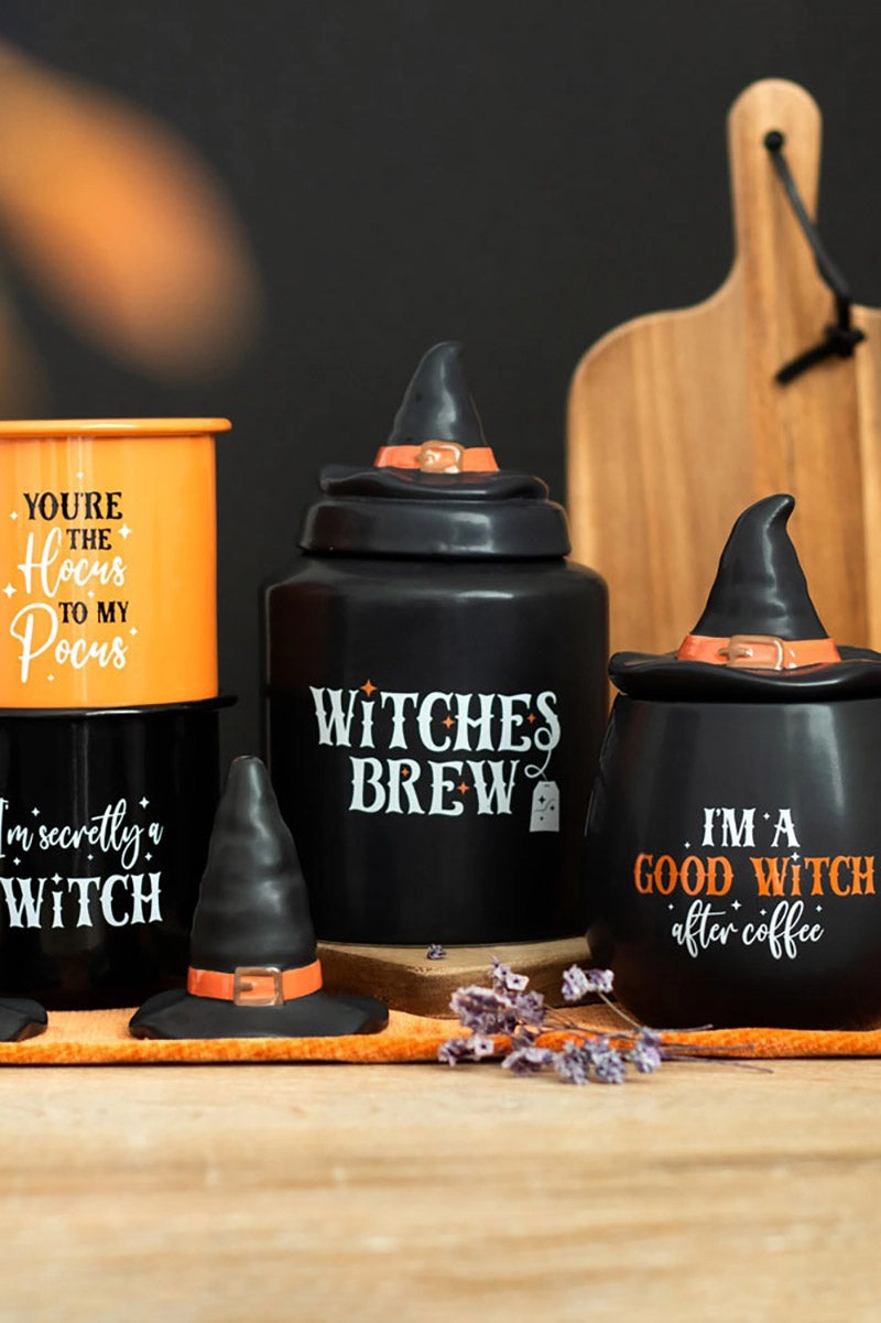Witches Brew Ceramic Halloween Tea Canister