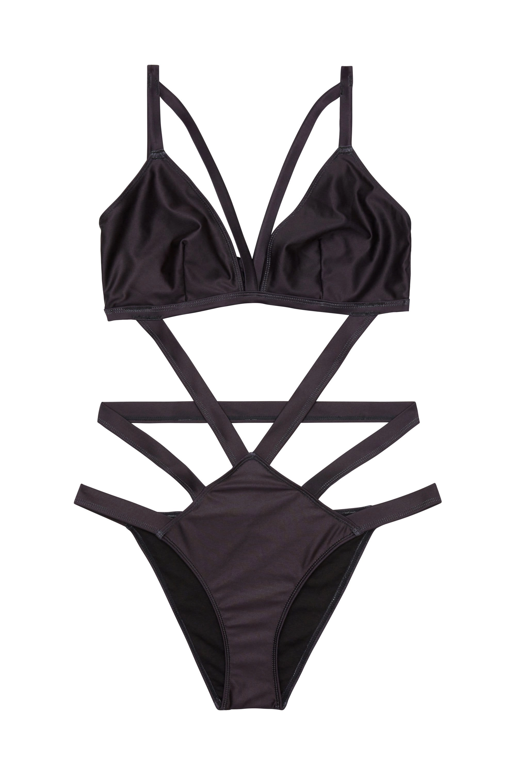 Wolf & Whistle Bandage swimsuit black